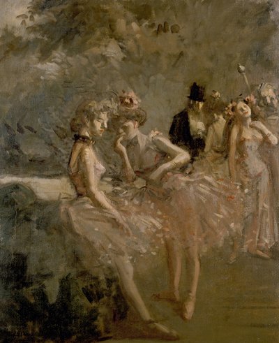 Scena dietro le quinte di un teatro, c. 1870 - 1900 da Jean Louis Forain